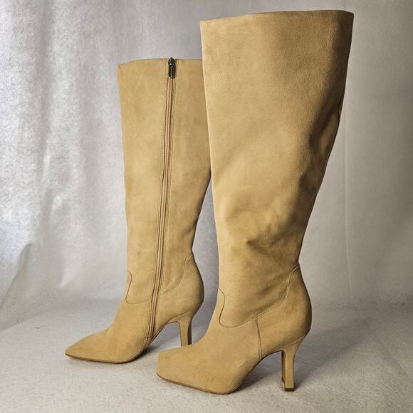 VINCE CAMUTO Sz 6 Leather Tan oatmeal Knee High "KALINDER" NWT tortilla - Picture 2 of 5